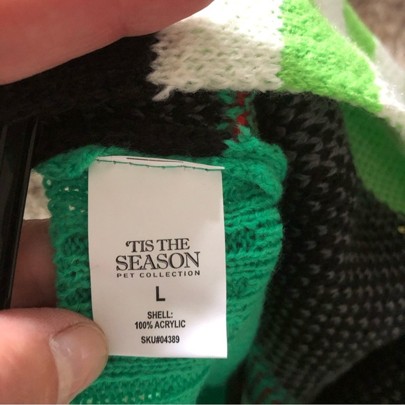 Dog Christmas Elf Themed Sweater - Super Cute Pom-Pom details - LARGE - NWT - Picture 8 of 11